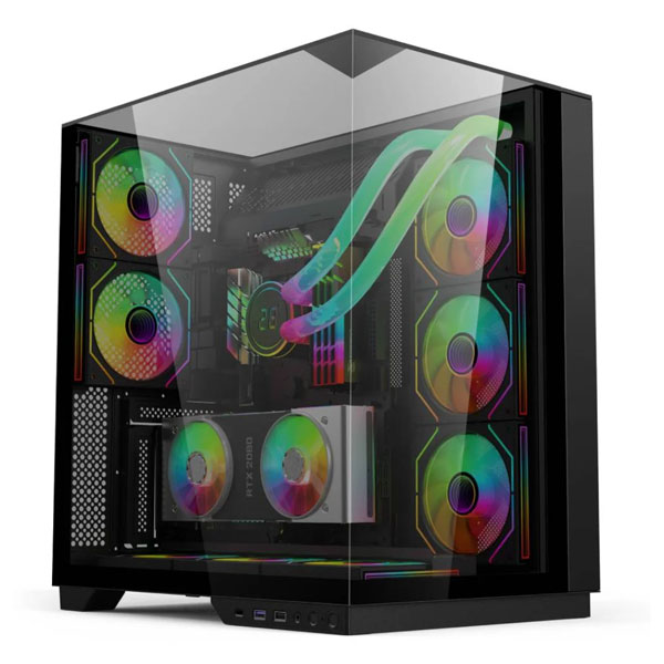 EASE EC125 Glass Case – Black – 5 Infinity ARGB Fans Preinstalled