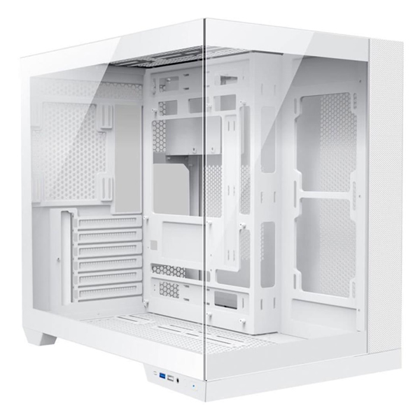 Sama Neview A721 White Tempered Glass ATX Airflow Mid Tower Gaming Computer Case, Back-Plug Motherboard PC Case, 3 ×120mm ARGB Fans Pre-Installed