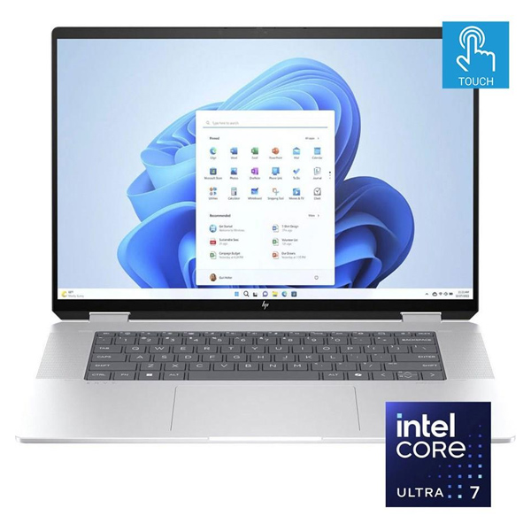 HP Envy x360 2-in-1 16-AC0023DX Laptop | Intel® Core™ Ultra 7 processor 155U, 16GB DDR5, 1TB SSD, Backlit KB, 16" WUXGA Touchscreen | Glacier Silver