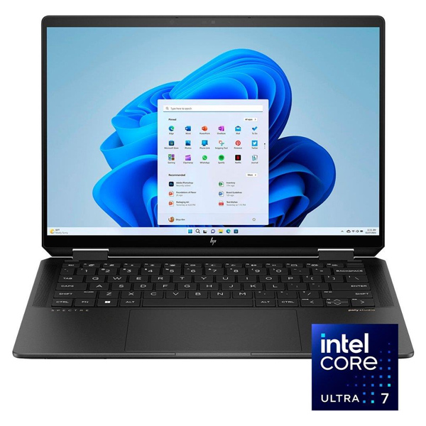 HP Spectre x360 14T -EU0000DX Laptop | Intel® Core™ Ultra 7 155H 16GB DDR5 1TB SSD, Intel® Arc™ Graphics, Windows 11 Home, Backlit KB 14" 2.8K OLED Touchscreen Display Windows 11, With Hp Stylus Pen | Nightfall Black