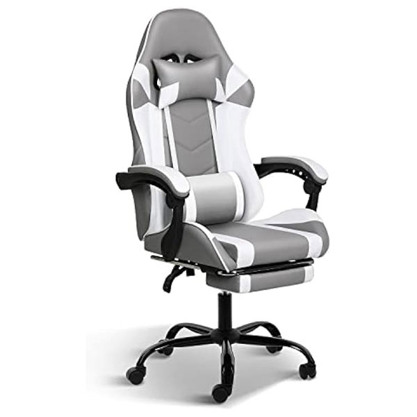 Premium Quality Gaming Chair with FootRest ( White )