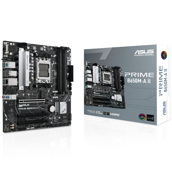 ASUS PRIME B650M-A WIFI II Micro-ATX with DDR5, PCIe 5.0 M.2, 2.5Gb Gaming Motherboard