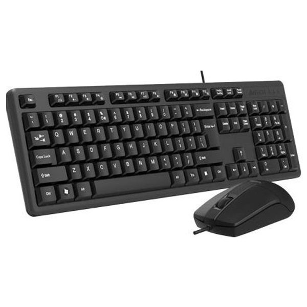 A4Tech KK-3330S Multimedia SmartKey FN Desktop Keyboard & Mouse – USB Black