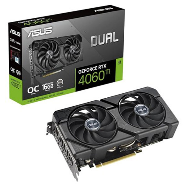 ASUS Dual GeForce RTX 4060 Ti EVO OC Edition 16GB GDDR6 Video Graphics Card | Two Powerful Axial-Tech Fans | DUAL-RTX4060TI-O16G-EVO