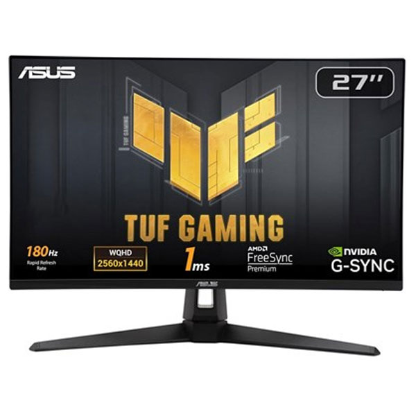 Asus TUF Gaming VG27AQ3A Gaming Monitor | VG3A Series 27" QHD (2560x1440) 180Hz IPS 1ms, Freesync Premium™, G-Sync Compatible, HDR10