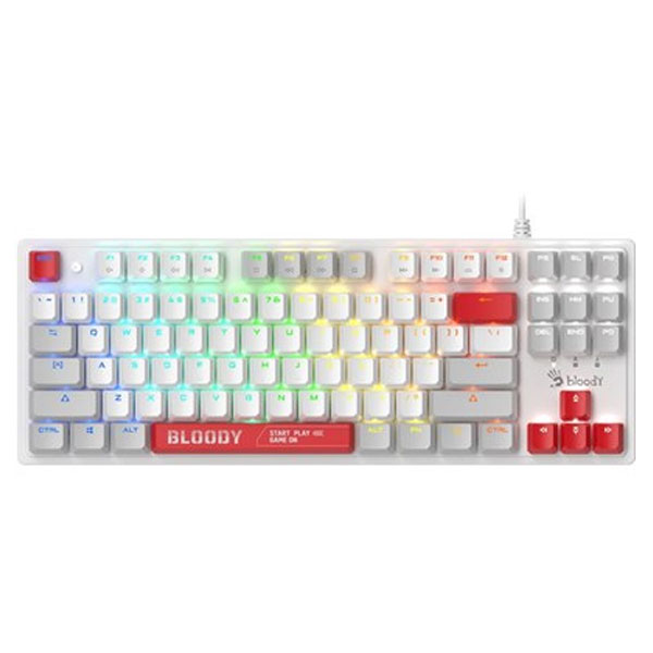 Bloody S310N RGB BLMS Mechanical Gaming Keyboard, Red Plus Switch, Linear, Energy White