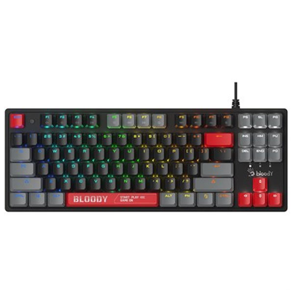 Bloody S310N RGB BLMS Mechanical Gaming Keyboard, Red Plus Switch, Linear, Energy Red Black