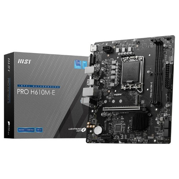 MSI Pro H610M-E DDR5 Intel 12/13th Gen microATX Motherboard