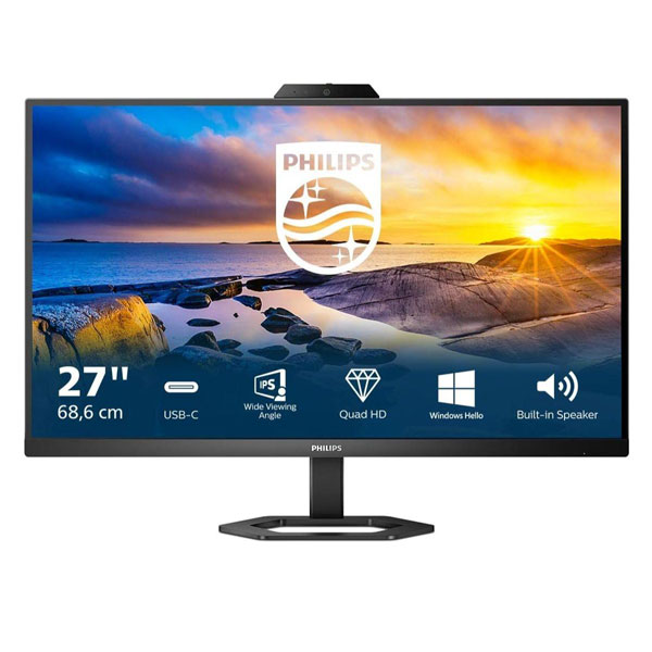 Philips 27E1N5600HE - 75Hz 2K 1440p QHD IPS 27" LCD Monitor with Windows Hello Webcam