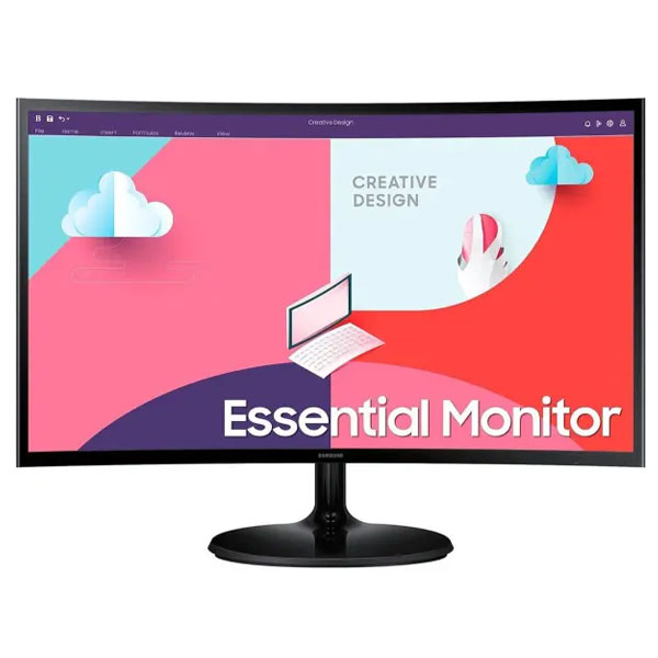 Samsung LS24C360EAMXUE S3 S36C 24 Essential FHD 1800R Curved VA FHD 75Hz Monitor – 1 Year Warranty