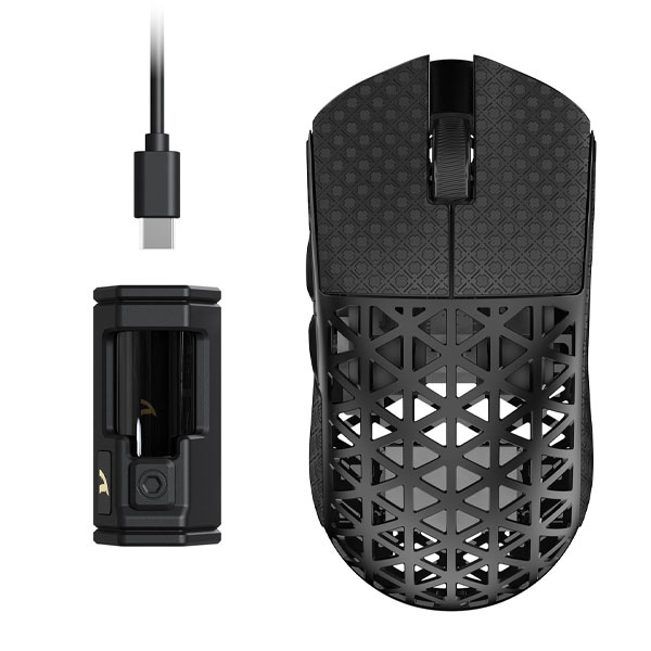 ATTACK SHARK R5 Ultra Carbon Fiber Wireless 8K PAW3950MAX Gaming Mouse Black
