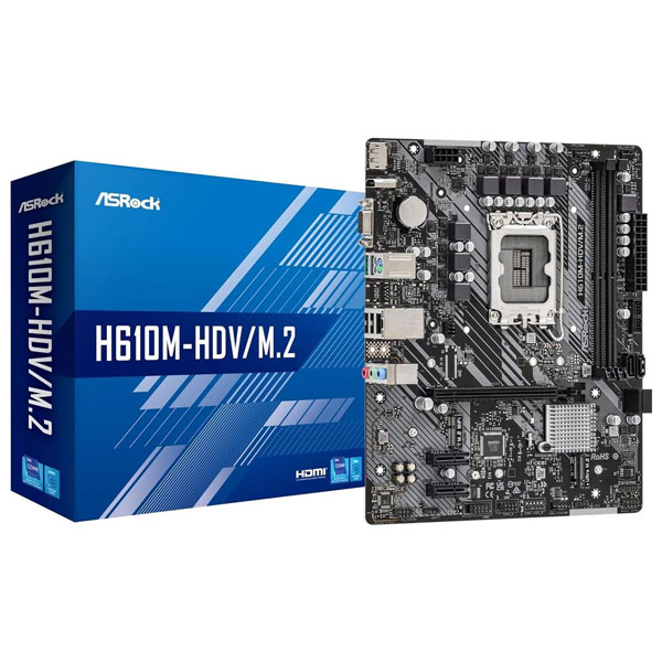 ASRock H610M-HDV/M.2 DDR4 Intel H610 Series CPU (LGA1700) Compatible H610 MicroATX Motherboard