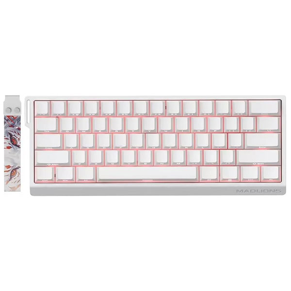 FGG MadLions MAD60 HE RGB 60% Wired Magnetic Switch Mechanical Gaming Keyboard with Adjustable Actuation, 8000 Hz Polling Rate, Rapid Trigger Mode, Hall Effect Switches, for PC/Mac, White