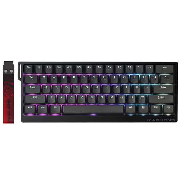 FGG MadLions MAD60 HE RGB 60% Wired Magnetic Switch Mechanical Gaming Keyboard with Adjustable Actuation, 8000 Hz Polling Rate, Rapid Trigger Mode, Hall Effect Switches, for PC/Mac, Black