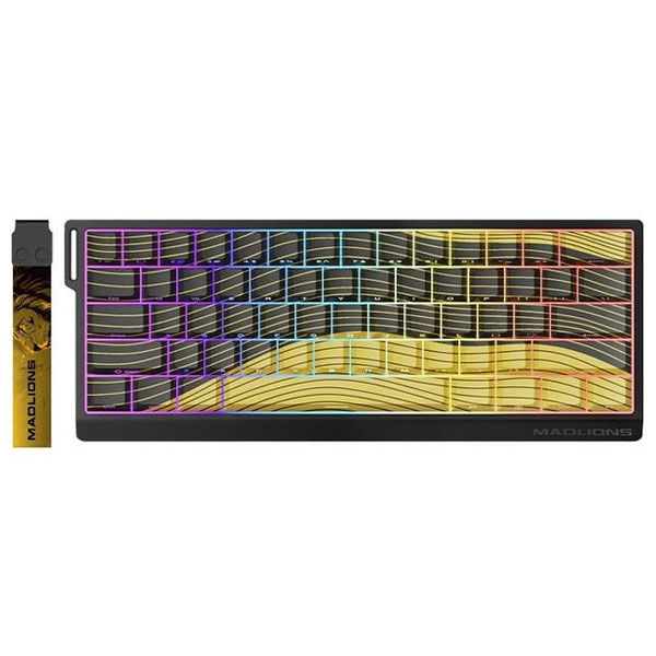 FGG MadLions MAD60 HE RGB 60% Wired Magnetic Switch Mechanical Gaming Keyboard with Adjustable Actuation, 8000 Hz Polling Rate, Rapid Trigger Mode, Hall Effect Switches, for PC/Mac, Contour Line (Yellow)