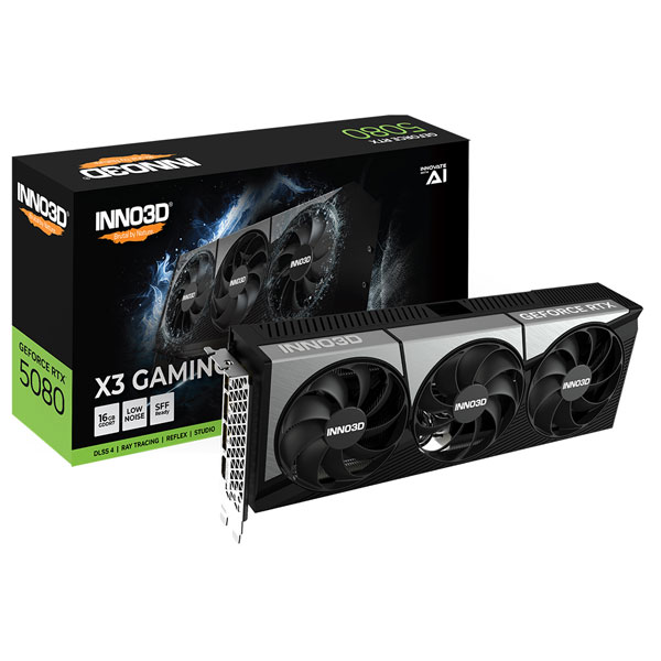 Inno3D GeForce RTX 5080 X3 Gaming OC 16GB GDDR7 Gaming Graphics Card