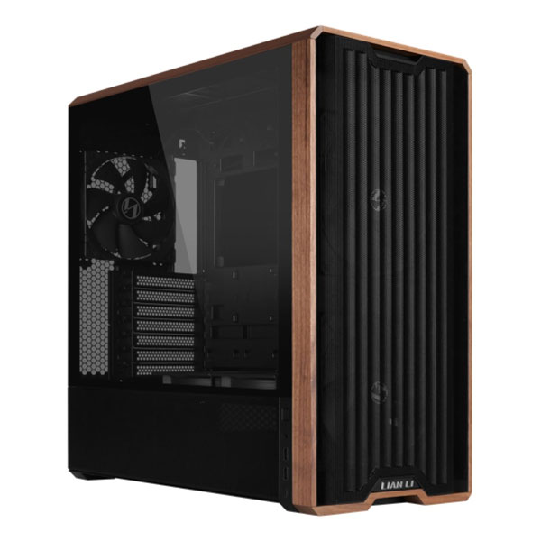 Lian Li LANCOOL 217 Genuine Walnut Wood Computer Case – Black