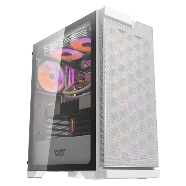 DARKFLASH DK361 WHITE WITH 4 ARGB FAN ATX PC CASE