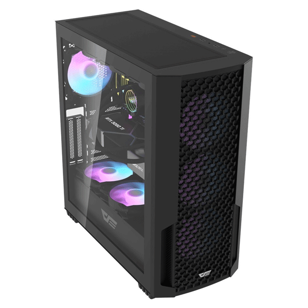 DarkFlash DF2100 Mesh ATX PC Gaming Case – Black