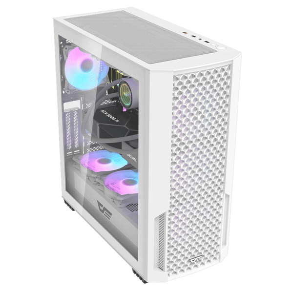DarkFlash DF2100 Mesh ATX PC Gaming Case – White