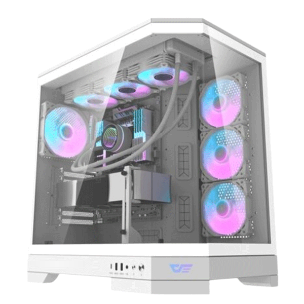 DarkFlash DQX90 LUXURY Gaming Desktop PC Mid Tower Gaming Case – White