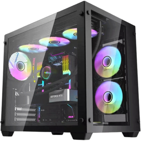 DarkFlash Aigo Tempered Glass C285 ATX Gaming Casing Black